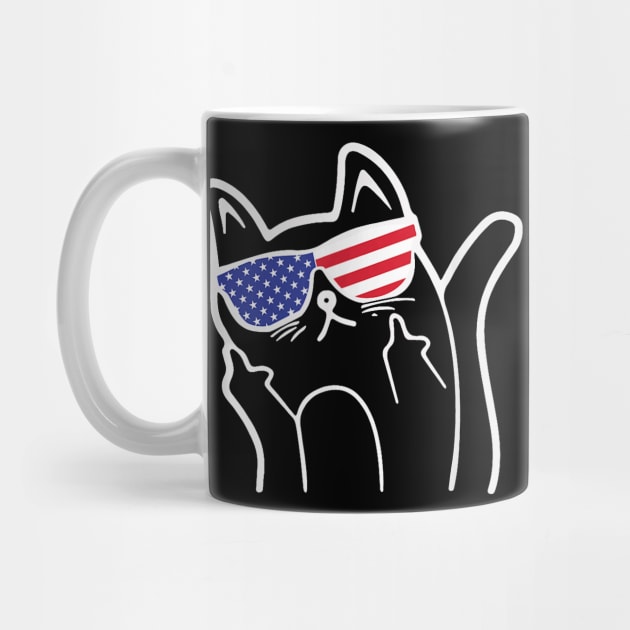 Cat Flipping Off , Funny Patriotic Cat  And by Peter Smith